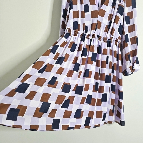 Kate Spade Lilac Geo Squares Mini Dress, Size 6 - Picture 5 of 11